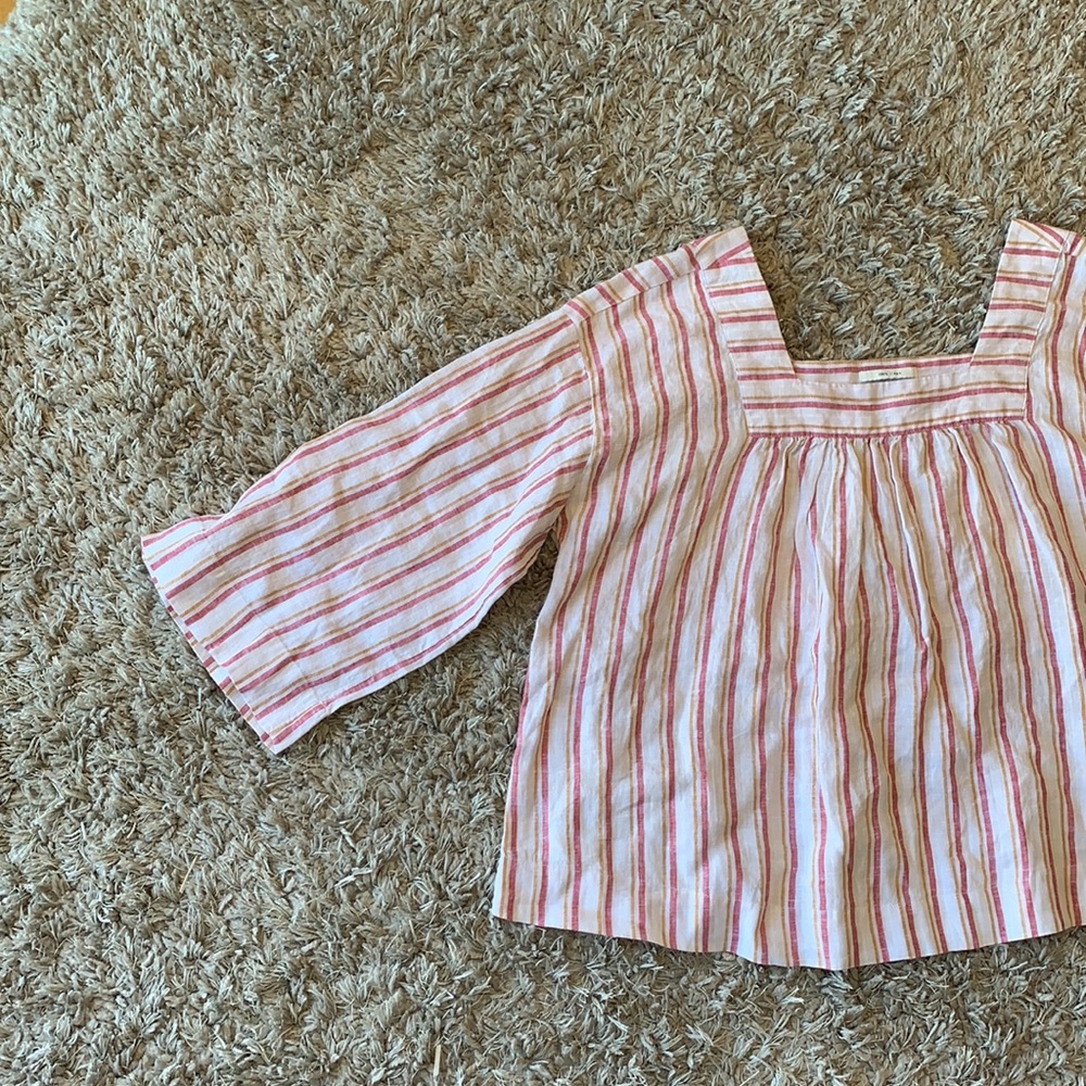 RACHEL ZOE 100% Linen Striped Top - Picture 8 of 14